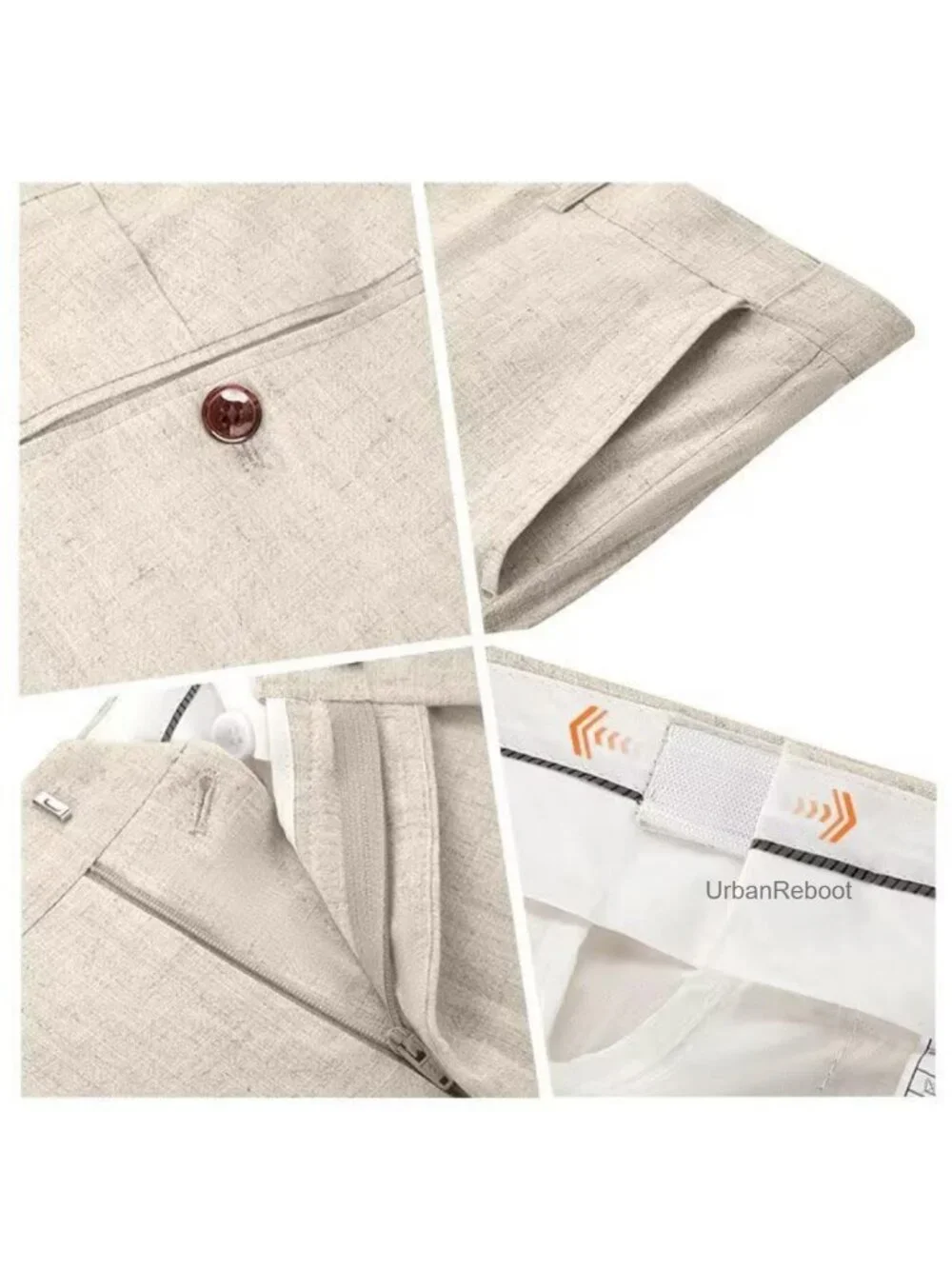 Men's 2-Piece Linen Suit Vest & Pants Lightweight Summer Wedding Groomsmen